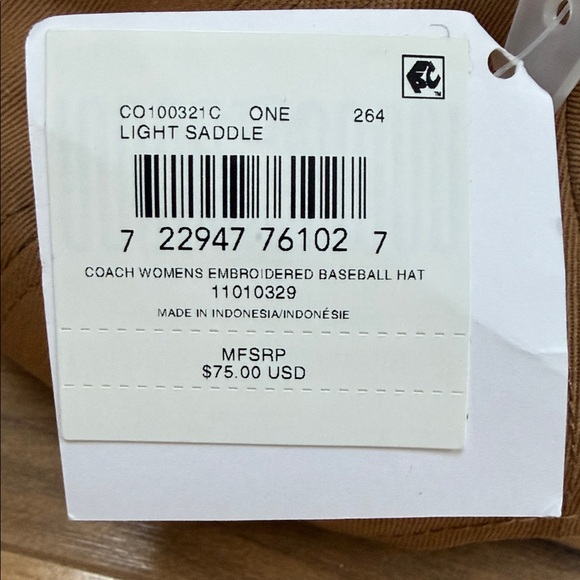 NWT Coach Tan Logo Baseball Cap - Picture 3 of 5